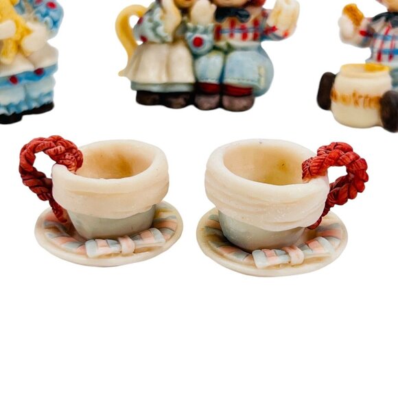 Raggedy Ann & Andy 1994 Popular Imports Miniature Resin Vtg Tea Set USA - Picture 6 of 16